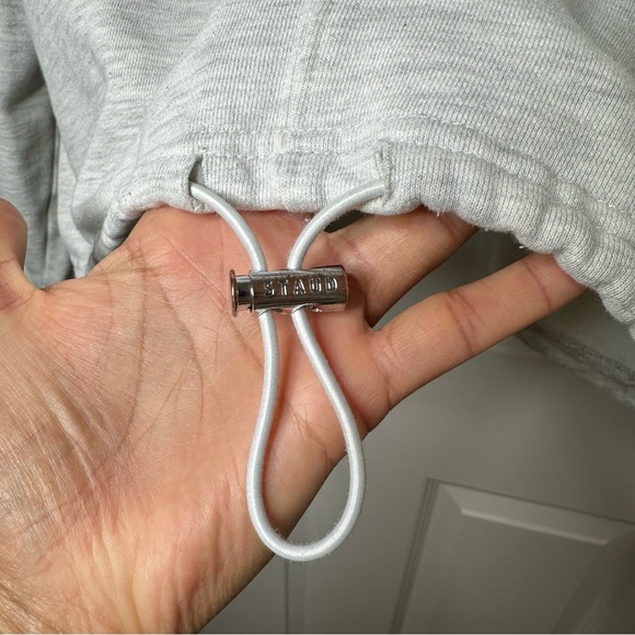 Staud Alys colorblock cotton-blend half-zip sweatshirt Heather Grey Size Medium - Picture 12 of 16